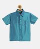 THANGAMAGAN Viscose Half Sleeves Soild Lining Shirt - Light Sky Blue