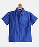 THANGAMAGAN Viscose Half Sleeves Soild Lining Shirt -  Indigo Blue