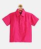 THANGAMAGAN Viscose Half Sleeves Soild Lining Shirt - Pink