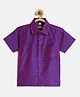 THANGAMAGAN Viscose Half Sleeves Soild Lining Shirt - Dark Orchid
