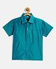 THANGAMAGAN  Half Sleeves Soild  Shirt - Turquoise Blue