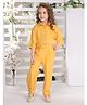 Ministitch Three Fourth Sleeves Solid Coordinating Top & Pant Set - Yellow
