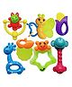 Bunie Colourful Plastic Rattles and Teether for Babies  7 Pcs Multicolor