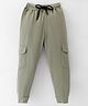 Evimo Single Jersey Full Length Jogger Fit Solid Lounge Pants with Pockets - Olive Green