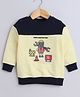 BUMZEE Cotton Looper Full Sleeves Construction Theme Printed Sweatshirt - Yellow & Navy