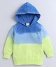 BUMZEE Cotton Looper Full Sleeves Tie & Dye Hooded Sweatshirt - Green & Blue