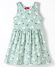 Pspeaches Cotton Sleeveless Ducks Printed Dress - Green