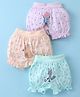 Revvo Junior Single Jersey Unicorn & Bear Printed Bloomers Pack of 3 - Pink Peach & Sea Green