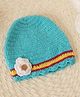Woonie Crochet Handmade Floral Cap - Blue