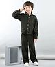 Aww Hunnie Corduroy Full Sleeves Solid Shirt & Joggers Set - Green