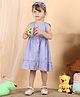 Polka Tots Cotton Sleeveless Solid Dress With Headband - Purple