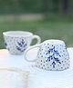 WEAVING HOMES Blue Fall Leaf Mug - Set of 2 White & Blue