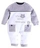 BABY GO Full Sleeves Checked  Romper - Grey
