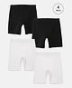 Mackly Pack Of 4 Cotton Elastane Solid Inner Shorts - Black & White