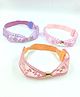 CHOKO Floral Lace Embroidered Set Of 3 Stretchable Headbands - Pink Purple & Orange