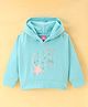 Wingsfield Full Sleeves Hearts Printed & Sequin Embellished Hooded Sweatshirt - Sea Green