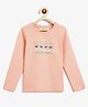 Campana 100% Cotton Full Sleeves Solution Printed T-Shirt - Peach