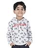 3PIN Cotton Full Sleeves Animal Printed Hooded Sweatshirt - Beige