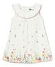Milou Cotton Sleeveless Floral Printed Flared Dress  White