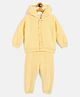 JWAAQ Full Sleeves Solid With Hood Patch Winter 2 Pcs Set With Faux Fur - Yellow