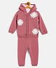 JWAAQ Full Sleeves Daisies Design Winter Set With Faux Fur - Pink
