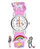 Spiky Unicorn Theme Detailed & Round Shaped Analog Watch - Pink