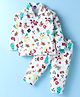 Ben Benny Interlock Knit Full Sleeves Night Suit With Christmas Theme Print - White