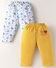 Ben Benny Interlock Knit Full Length Lounge Pant with Whale & Text Print Pack of 2 - Yellow & White