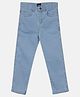 Kiddopanti Full Length Solid Stretchable Denim Jeans - Light Blue