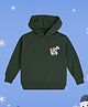 NUSYL Fleece Full Sleeves Cute Puppies Printed Hoodie - Olive Green
