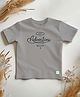 Kidbea Lux Premium 100% Bamboo Half Sleeves Let The Adventure Begin Text Printed Ultra Soft Fabric Tee - Grey