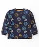 Bodycare Interlock Knit Full Sleeves T-Shirt with Basketball Print - Navy Blue