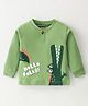 Bodycare Interlock Knit Full Sleeves Henley Neck T-Shirt with Crocodile Print - Green