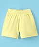 UCB Cotton Knit Knee Length Ribbed Shorts with Solid Colour - Light Yellow