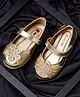 Minesole Bow Embellished  Ballerinas - Gold