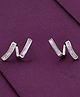 KAI JEWEL - Crystal Zigzag Casual Silver Studs Earrings - Silver