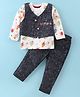 Wonderchild Full Sleeves Robots Printed Tee With Embroidered Jacket & Coordinating Pant Set - Designer Denim