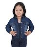 CLOTH BITES Full Sleeves Mild Washed Denim Jacket - Blue