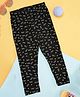 Pantaloons Junior Text & Hearts Printed Leggings - Black