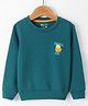 Bodycare Fleece Knitted Full Sleeves Sweatshirt With Text Print - Teal Blue