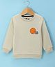Bodycare Fleece Knit Full Sleeves Sweatshirt with Front & Back Basketball Print - Beige