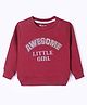 Bodycare Fleece Knit Full Sleeves Sweatshirt Text Print -Maroon