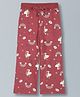 Plum Tree Cotton Rainbow & Unicorn Printed Trousers - Maroon