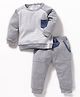 BABY GO  Full Sleeves Striped Tee With Pant Set - Grey