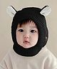 Ziory Animal Ear Designed Knitted Cap - Black