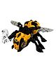 Planet of Toys Insect Bee Crawling Toy with Universal Wheels, Mechanical Appearance, Lights, Music, and Simulated Flapping Wings - Interactive Crawling Insect Toy for Kids - Yellow