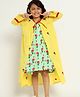 Somersault Cotton Tulips Printed Dress With Full Sleeves Embroidered Shrug - Yellow
