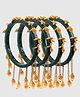 Zindura Alloy Pearls Gold-plated Bangles set for Girls and Women ( Green, 2.6 )