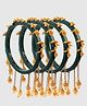 Zindura Alloy Pearls Gold-plated Bangles set for Girls and Women ( Green, 2.10 )