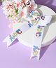 Arendelle Grosgrain Ribbon Alphabets Printed & Long Tail Bow Detail Hair Clip - White